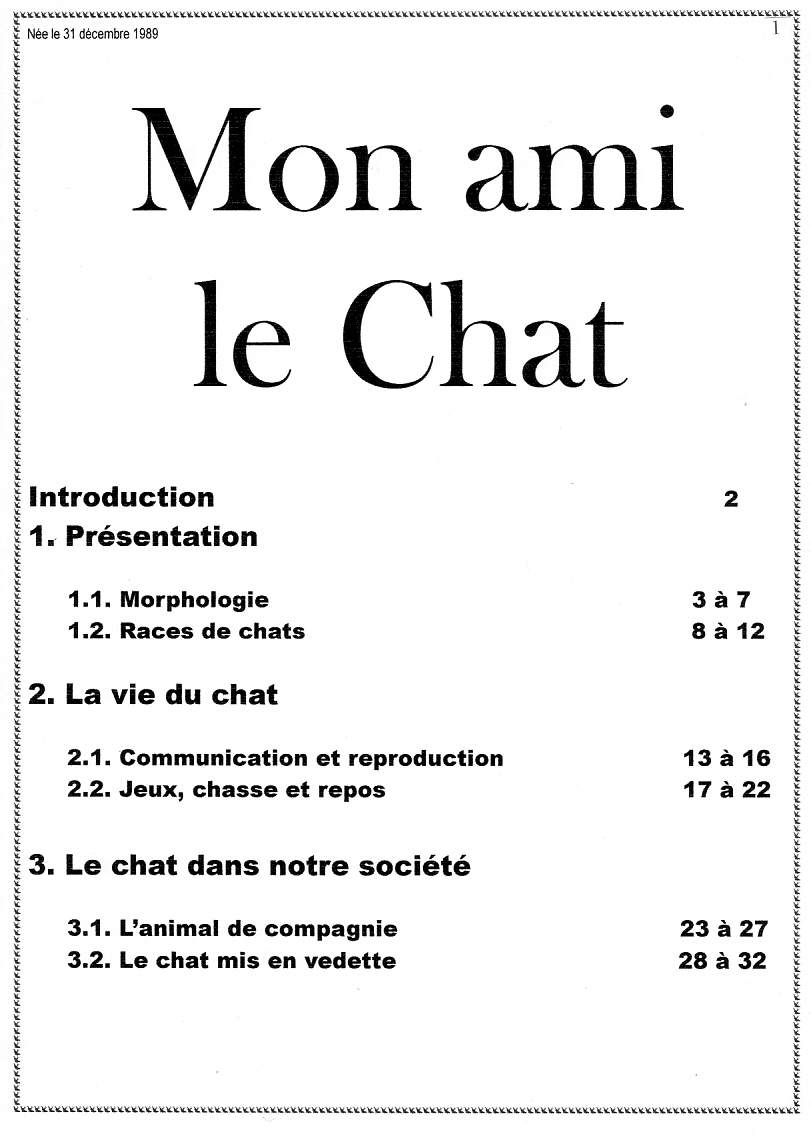 Plan d'une présentation