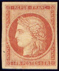 Le 1 F Cérès vermillon