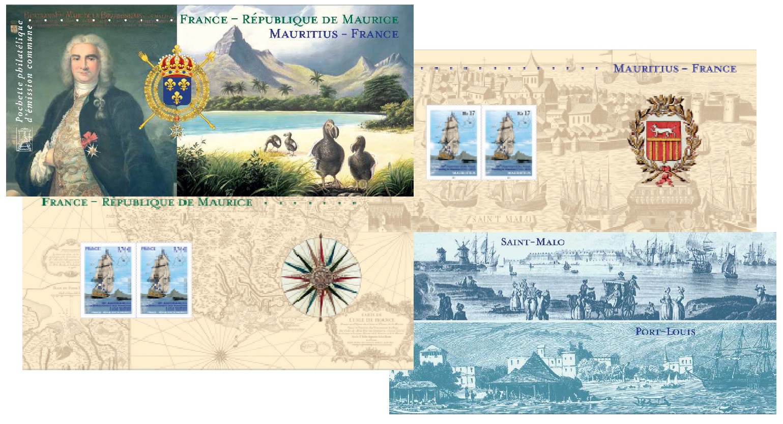 Emission Emission conjointe : 300<sup>ème</sup> anniversaire du débarquement des français à l´Ile Maurice