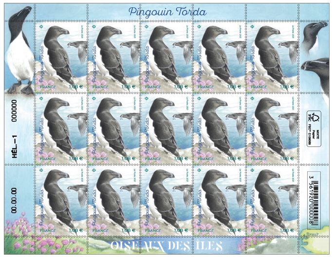 Emission Bloc et timbre ’Oiseaux des îles’