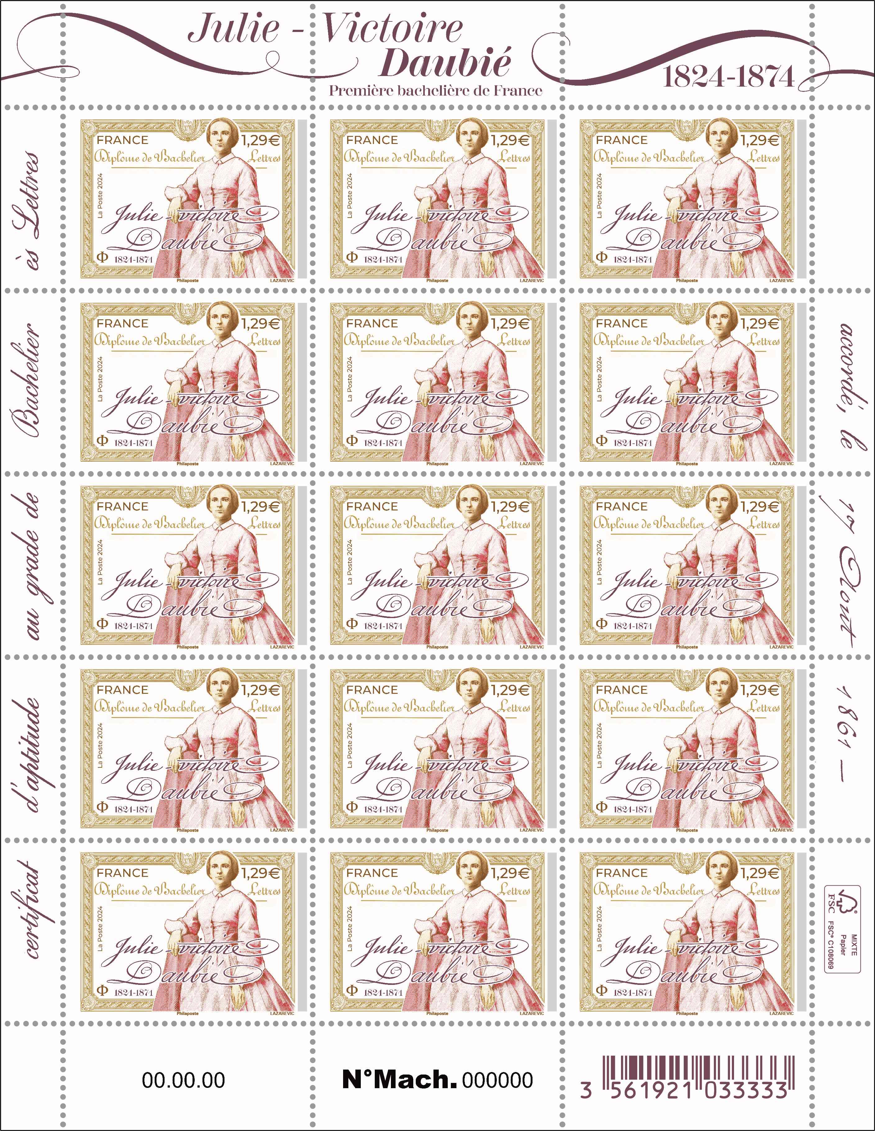 Emission Julie-Victoire Daubié (1824 - 1874)