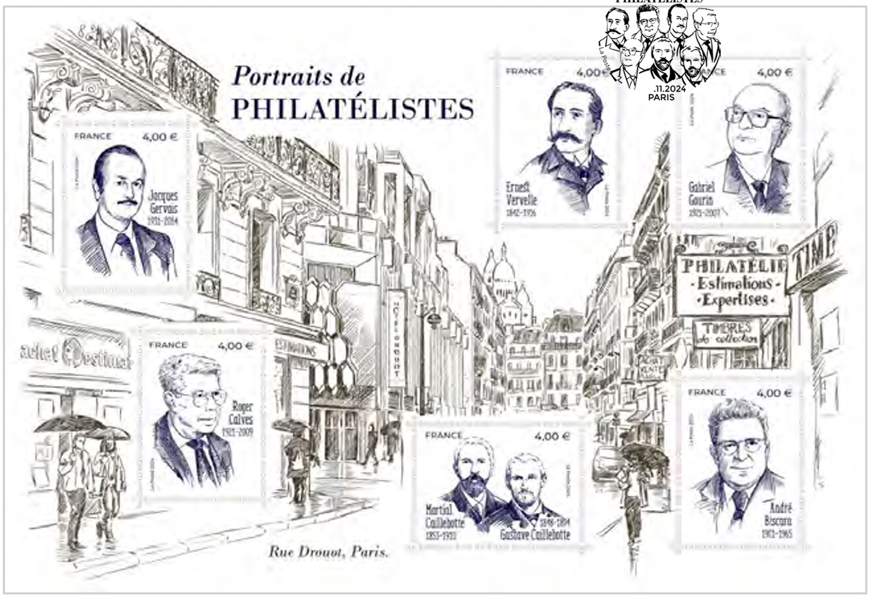 Emission Bloc ’Portraits de philatélistes’