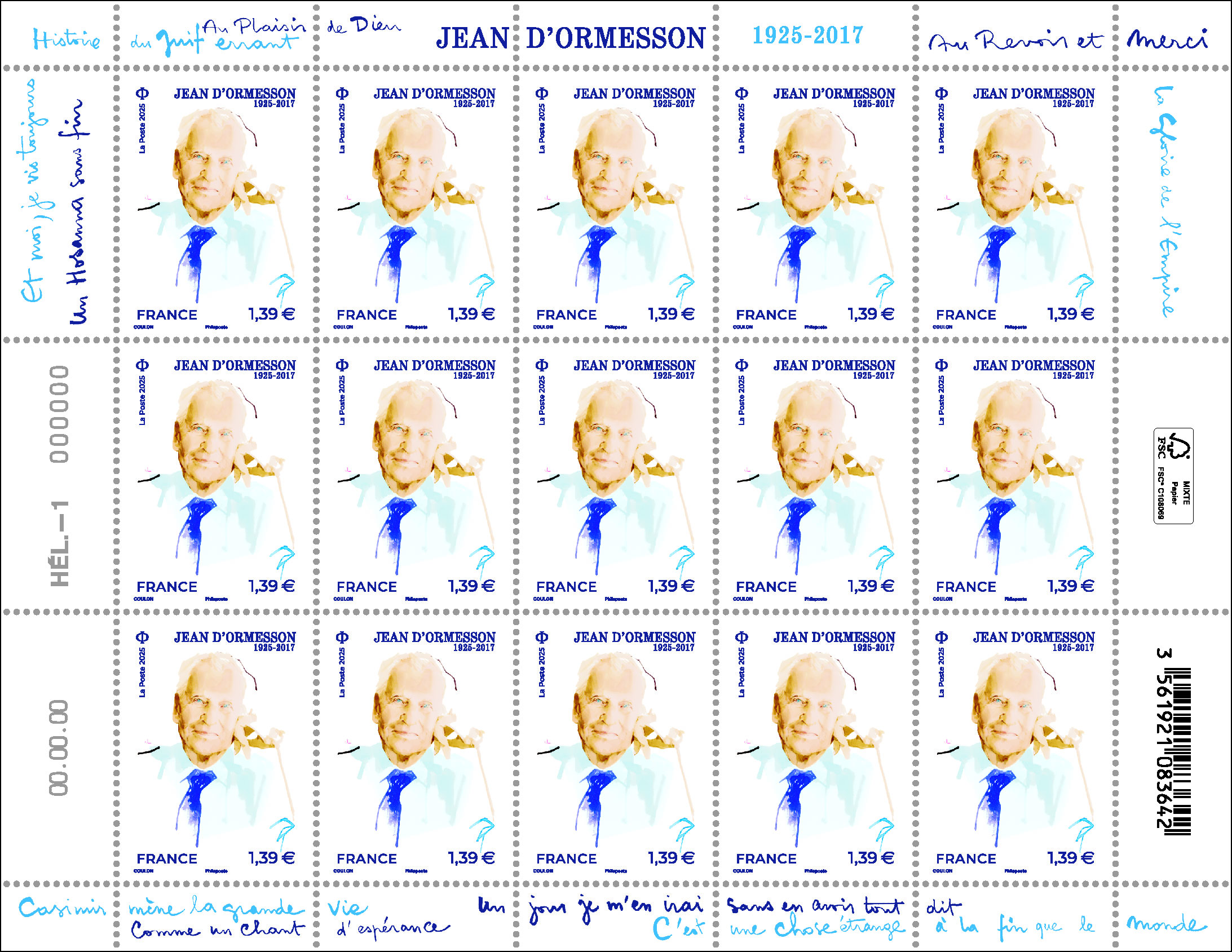 Emission Jean d’Ormesson (1925 - 2017)