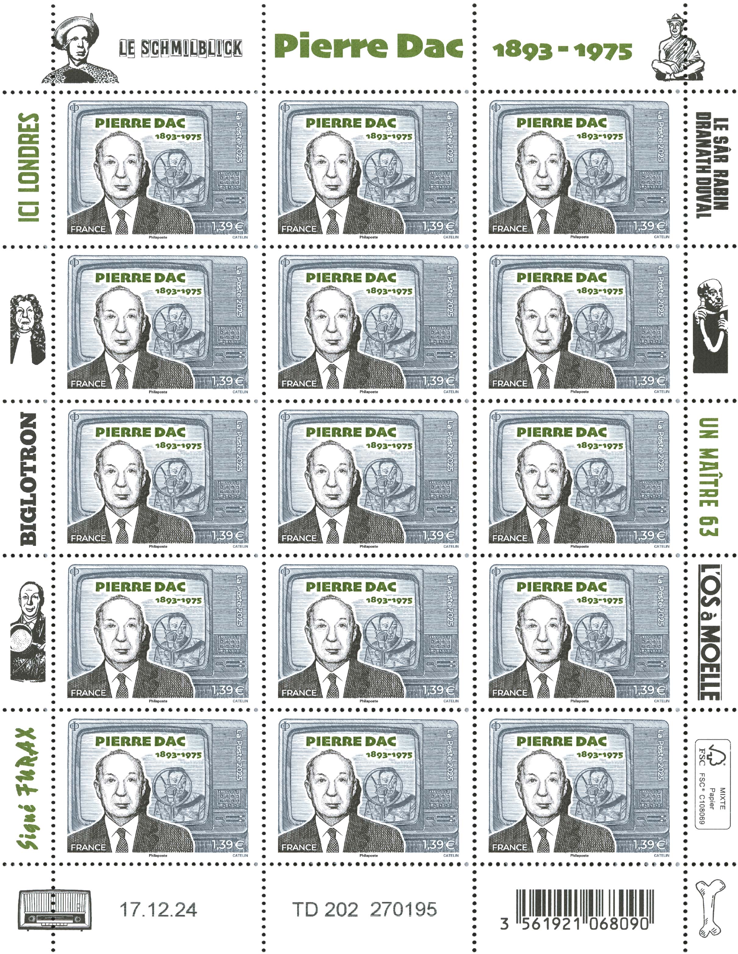 Emission Pierre Dac (1893 - 1975)