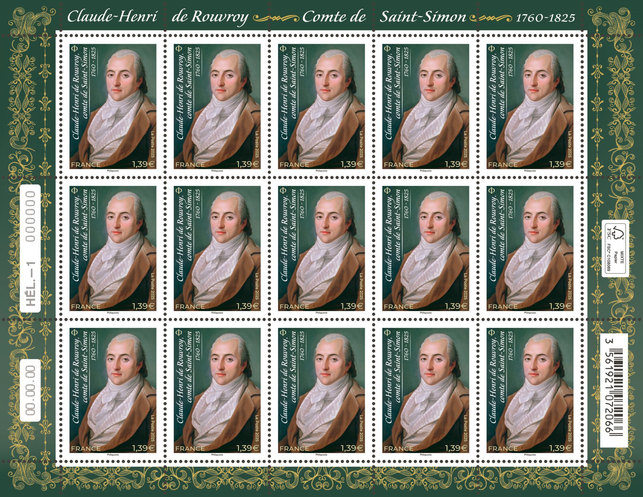 Emission Claude-Henry Rouvroy de Saint Simon (1760 - 1825)